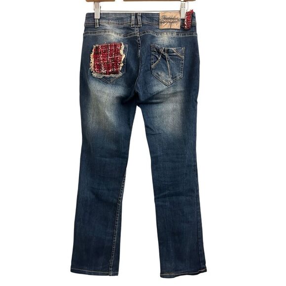 Desigual The Fun Slim Fit Jeans Yarn tweed accent size 26 Y2K low-rise - Picture 2 of 14